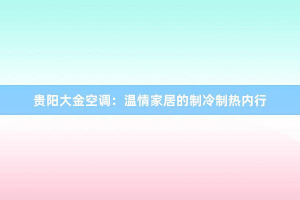 贵阳大金空调：温情家居的制冷制热内行